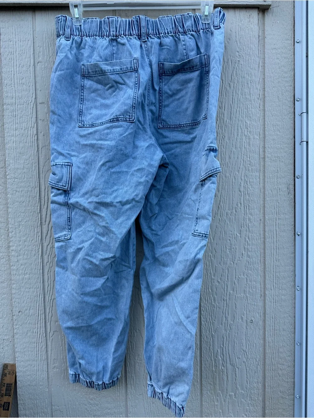 J.Crew Denim cargo jogger jeans womens 31 blue pockets elastic waist